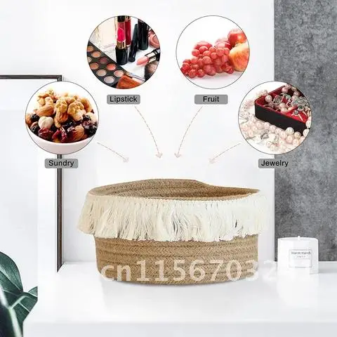 Rope Cotton Baskets Storage Weaving Nordic Home Sundries Baby Toys Candy Tassels Storages Basket Desktop Small Organizer Box
Rope Cotton Baskets Storage Weaving Nordic Home Sundries Baby Toys Candy Tassels Storages Basket Desktop Small Organizer Box