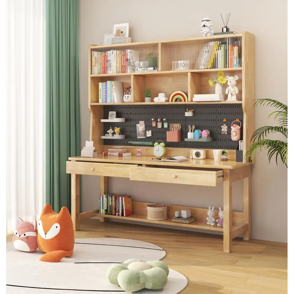 Desk 63 Inch Rubber Wood Study Desk with Hutch and Two Drawers for 3 Years and Above Study Computer Workstation amp Writing Tab
Desk 63 Inch Rubber Wood Study Desk with Hutch and Two Drawers for 3 Years and Above Study Computer Workstation amp Writing Tab