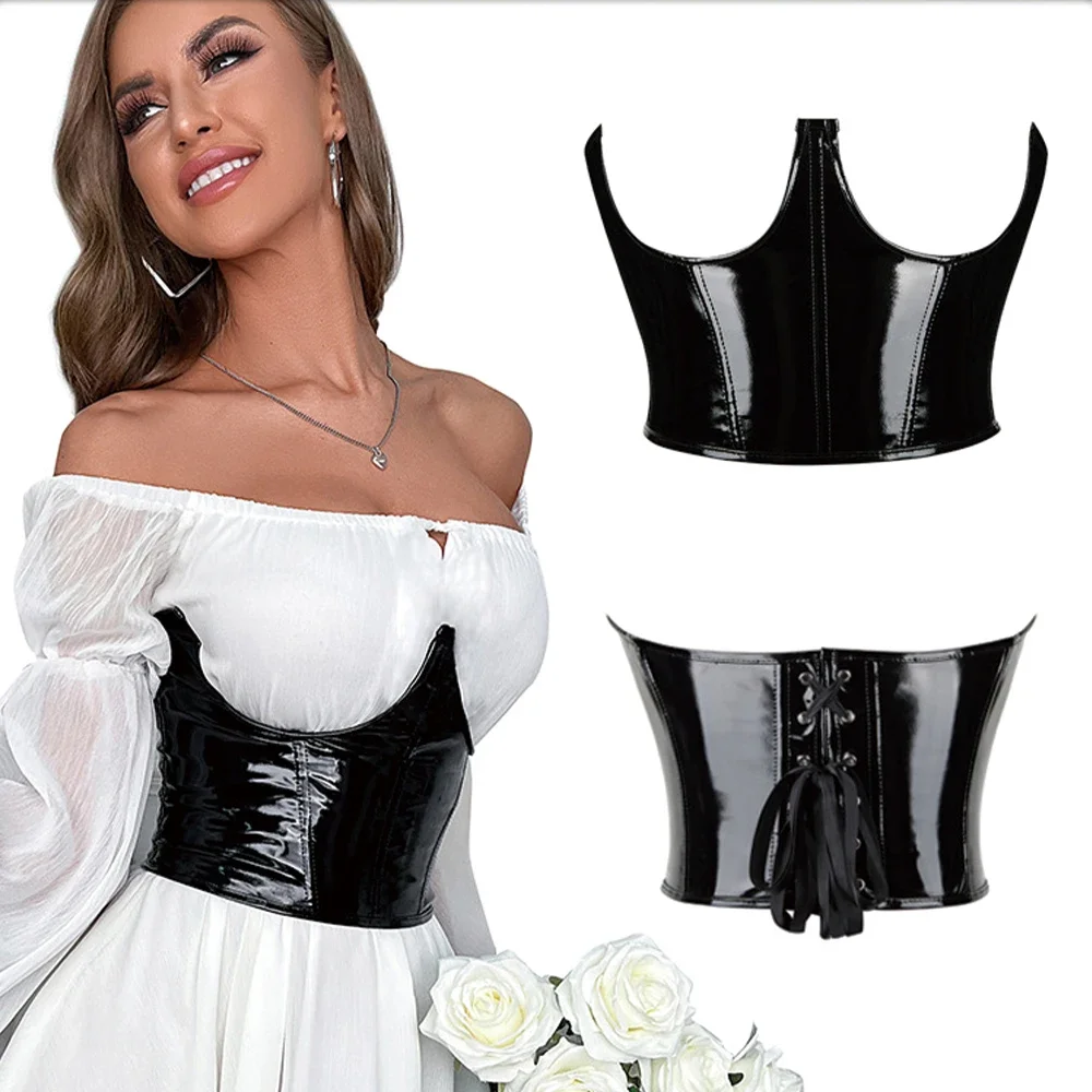 Fashion Faux Leather Short Waist Cover Sexy Underbust Corset for Women Curve Shaper Modeling Strap Slimming Bustier Crop Tops
Fashion Faux Leather Short Waist Cover Sexy Underbust Corset for Women Curve Shaper Modeling Strap Slimming Bustier Crop Tops