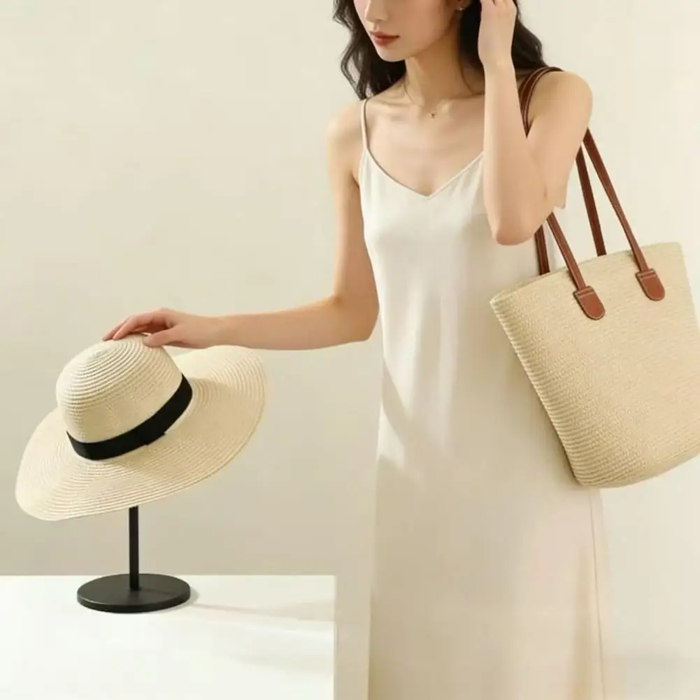 Large Capacity Straw Hat And Basket Set Beach Shoulder Bag Handmade Woven Straw Tote Bag Bucket Style Zipper Closure Daily Use
Large Capacity Straw Hat And Basket Set Beach Shoulder Bag Handmade Woven Straw Tote Bag Bucket Style Zipper Closure Daily Use