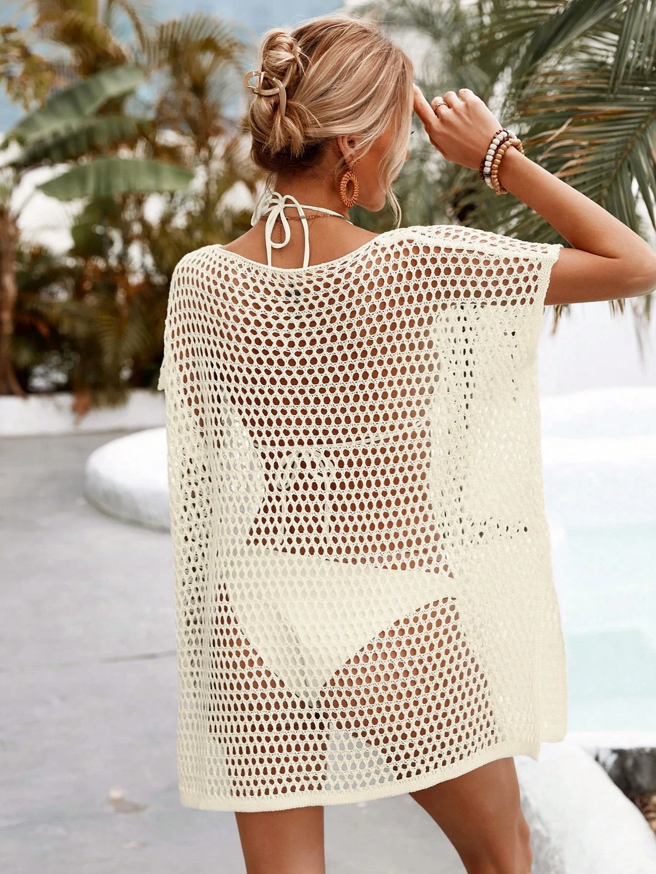 Summer Beach Hollow Out Dolman Sleeve Split Hem Cover Up Dress
Summer Beach Hollow Out Dolman Sleeve Split Hem Cover Up Dress