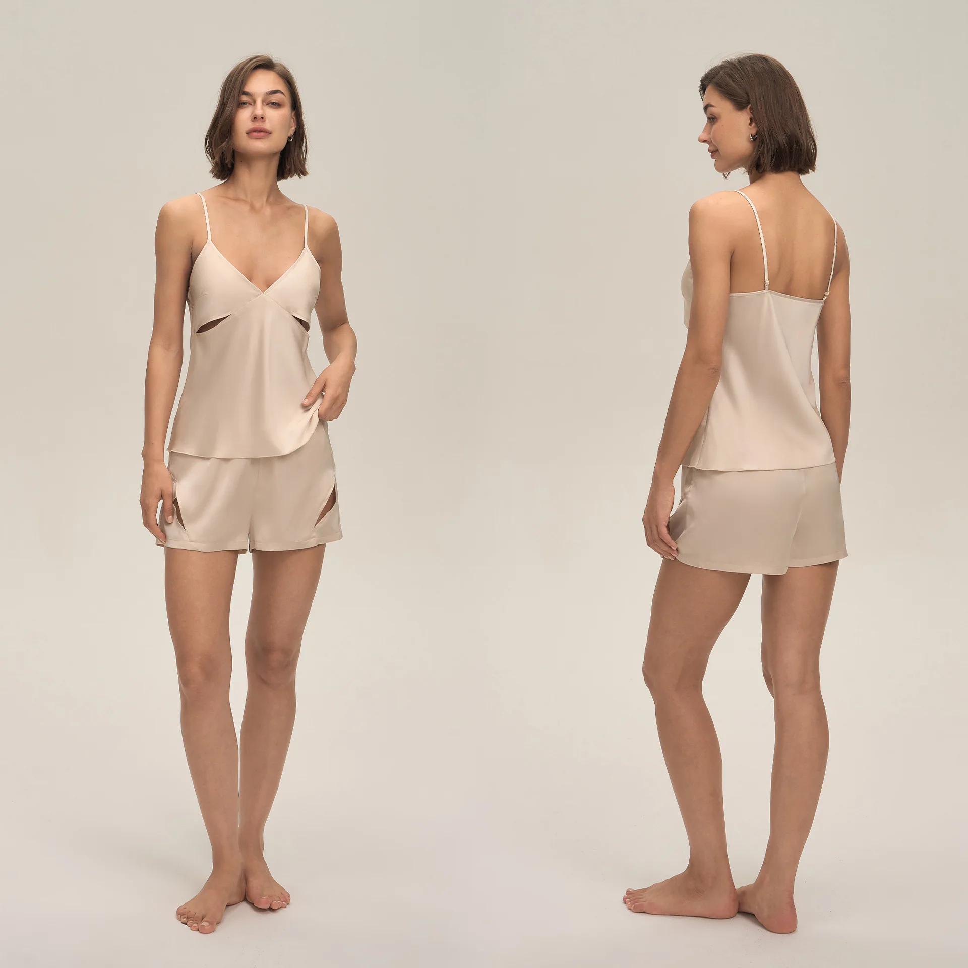 Sexy Suspender Pajamas Set Sleepweae Silky Satin Women Hollow Out Strap Top Shorts Pijamas Suit Summer Homewear
Sexy Suspender Pajamas Set Sleepweae Silky Satin Women Hollow Out Strap Top Shorts Pijamas Suit Summer Homewear