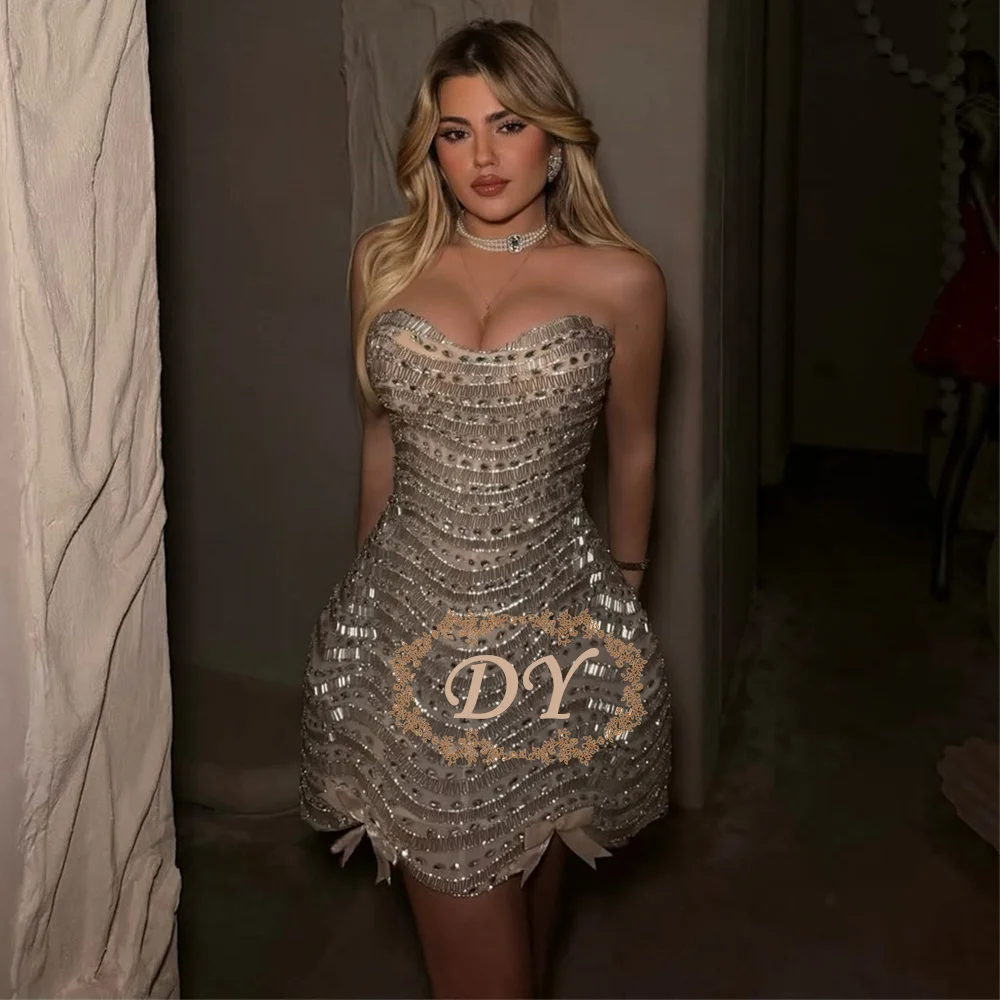 DY Luxury Beaded Crystls Short Prom Cocktail Dress Sweetheart Neck A-Line Women's 2026 Mini Homecoming Party Gown Customized
DY Luxury Beaded Crystls Short Prom Cocktail Dress Sweetheart Neck A-Line Women's 2026 Mini Homecoming Party Gown Customized
