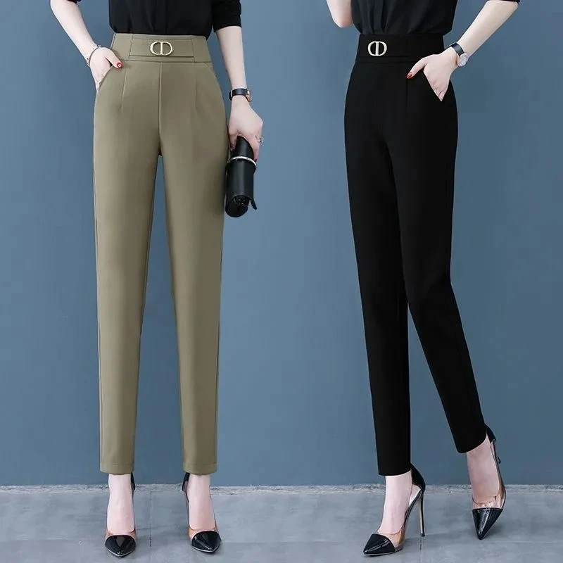 Office Lady Elegant Straight Pants Spring Summer Women Harem Pants Pockets Elastic High Waist Korean Female Pencil Trousers 3XL
Office Lady Elegant Straight Pants Spring Summer Women Harem Pants Pockets Elastic High Waist Korean Female Pencil Trousers 3XL