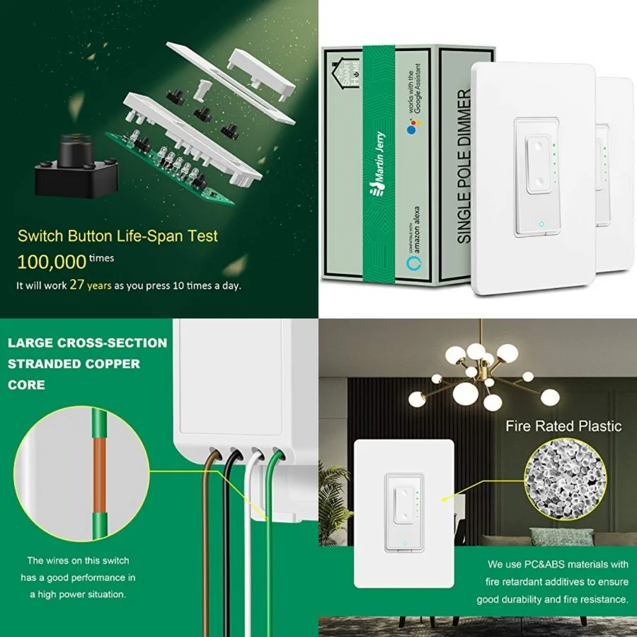 Smart Dimmer Switch by SmartLife App, Mains Dimming ONLY, Compatible with Alexa as WiFi Light Switch Dimmer, Single Pole, Works
Smart Dimmer Switch by SmartLife App, Mains Dimming ONLY, Compatible with Alexa as WiFi Light Switch Dimmer, Single Pole, Works
