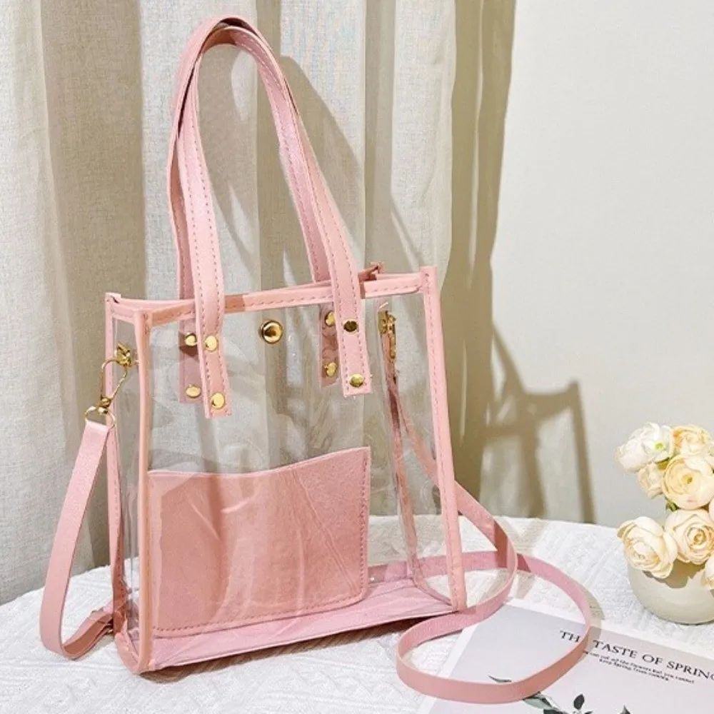 with Small Bag PVC Transparent Handbag Waterproof Single Shoulder Women Tote Bag Jelly Cosmetic Bag Crossbody Bag
with Small Bag PVC Transparent Handbag Waterproof Single Shoulder Women Tote Bag Jelly Cosmetic Bag Crossbody Bag