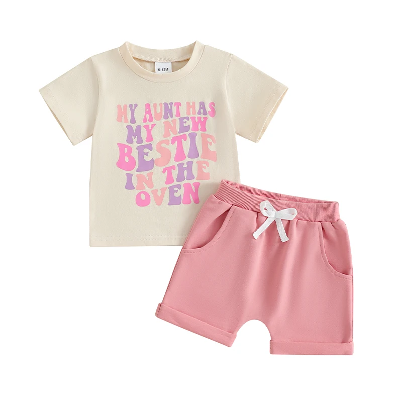Toddler Baby Girls Summer Outfit Letter Print Short Sleeves T-Shirt and Rolled Hem Drawstring Shorts Set Cute 2 Piece Clothes
Toddler Baby Girls Summer Outfit Letter Print Short Sleeves T-Shirt and Rolled Hem Drawstring Shorts Set Cute 2 Piece Clothes