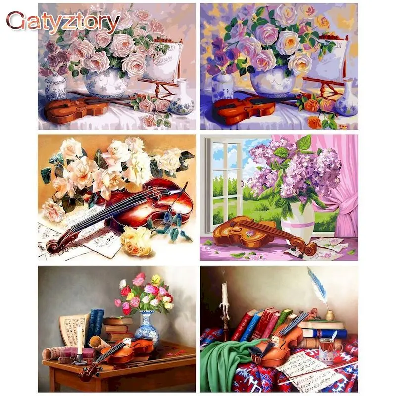 GATYZTORY Frame Flowers And Violin Oil Paintings on Canvas Modern Pictures Paint By Number For Home Wall Art Decorative
GATYZTORY Frame Flowers And Violin Oil Paintings on Canvas Modern Pictures Paint By Number For Home Wall Art Decorative