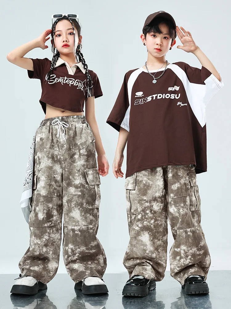 Kid Hip Hop Clothing Coffee Crop Top T Shirt Khaki Camouflage Casual Cargo Baggy Pants for Girl Boy Jazz Dance Costume Clothes
Kid Hip Hop Clothing Coffee Crop Top T Shirt Khaki Camouflage Casual Cargo Baggy Pants for Girl Boy Jazz Dance Costume Clothes