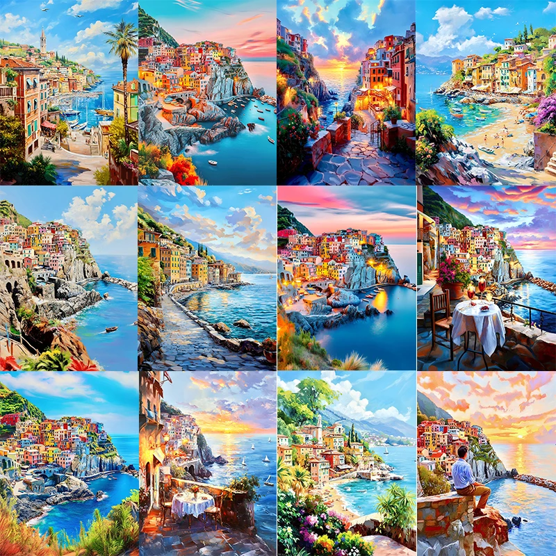 Colorful Italy Travel Scenery Art Poster Cinque Terre Landscape Painting Canvas Painting Living Room Decoration
Colorful Italy Travel Scenery Art Poster Cinque Terre Landscape Painting Canvas Painting Living Room Decoration