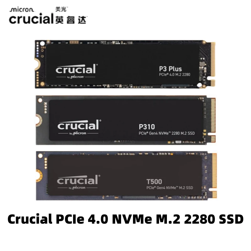 SSD Crucial PCIe Gen4 3D NAND NVMe M.2 2280 — P3 Plus 1 ТБ До 5000 МБ/с — P310 1 ТБ До 7100 МБ/с — T500 1 ТБ До 7300 МБ/с
SSD Crucial PCIe Gen4 3D NAND NVMe M.2 2280 — P3 Plus 1 ТБ До 5000 МБ/с — P310 1 ТБ До 7100 МБ/с — T500 1 ТБ До 7300 МБ/с