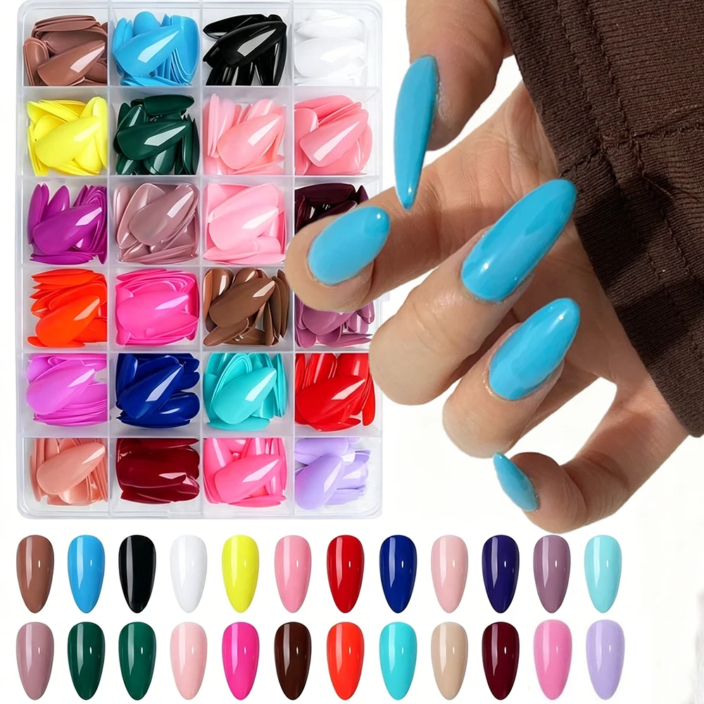 576Pcs Colorful Medium Almond Press On Nails Summer 24 Solid Color Glossy Acrylic Fake Nails Full Cover Wearable False Nail Tips
576Pcs Colorful Medium Almond Press On Nails Summer 24 Solid Color Glossy Acrylic Fake Nails Full Cover Wearable False Nail Tips