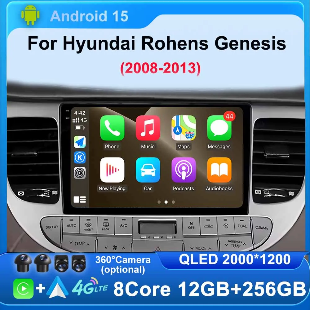 Для Hyundai Rohens Genesis 2008-2013 Android 15 автомобильный радиоприемник GPS Navi мультимедийный плеер Bluetooth беспроводной 4G WIFI Carplay
Для Hyundai Rohens Genesis 2008-2013 Android 15 автомобильный радиоприемник GPS Navi мультимедийный плеер Bluetooth беспроводной 4G WIFI Carplay