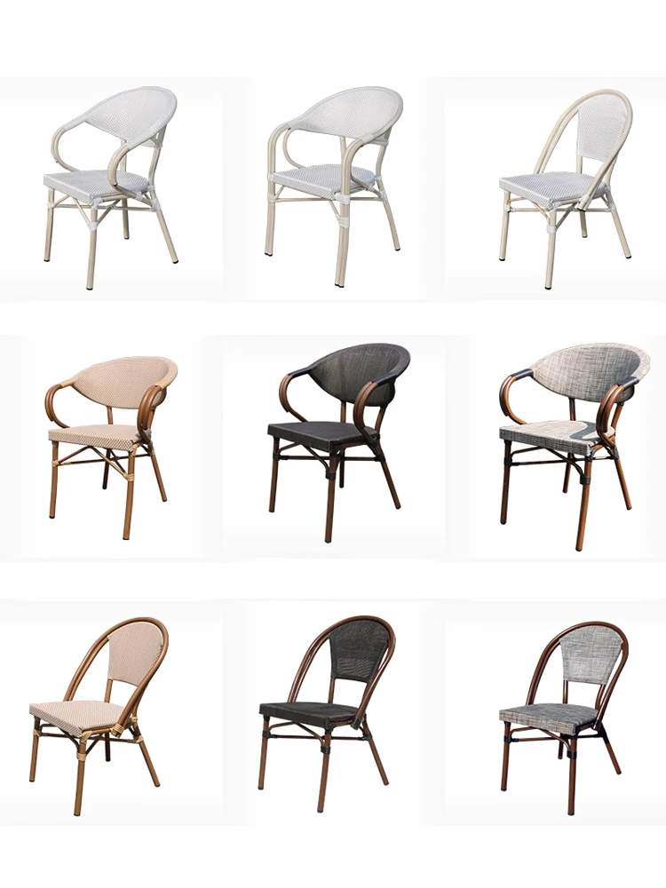 Courtyard leisure chairs, balcony rattan chairs, outdoor terrace, iron single person backrest chairs placed outside the terrace 
Courtyard leisure chairs, balcony rattan chairs, outdoor terrace, iron single person backrest chairs placed outside the terrace