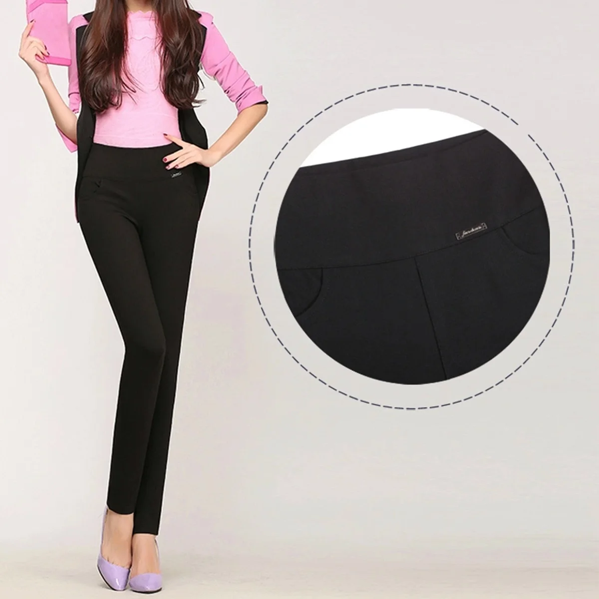 Брюки женские прямые с высокой талией, стрейч, больших размеров, для работы
Брюки женские прямые с высокой талией, стрейч, больших размеров, для работы