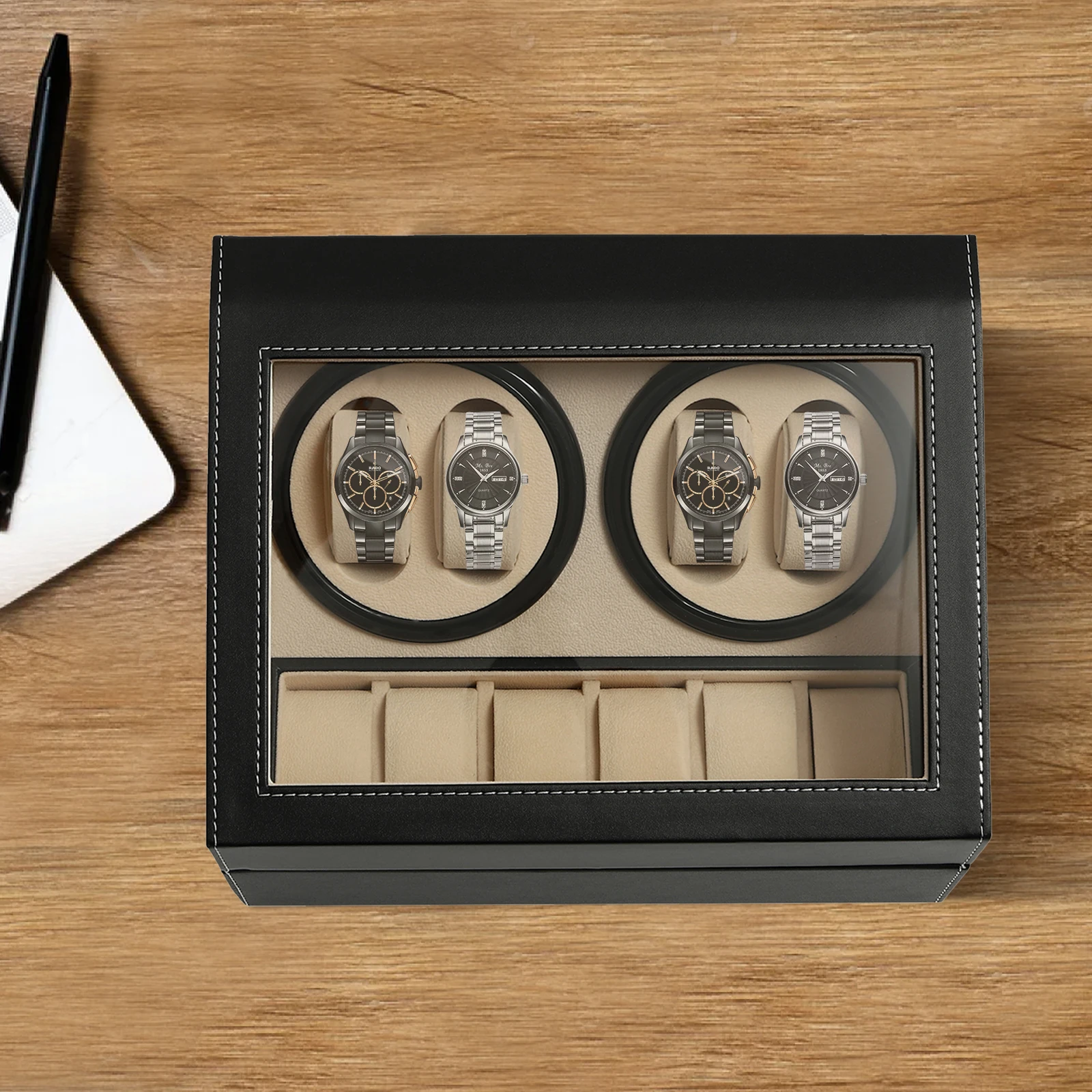 Automatic Watch Winder Combines Silent Motor with Separate Control Switch for Personal Use, Store Display, Home Decoration
Automatic Watch Winder Combines Silent Motor with Separate Control Switch for Personal Use, Store Display, Home Decoration