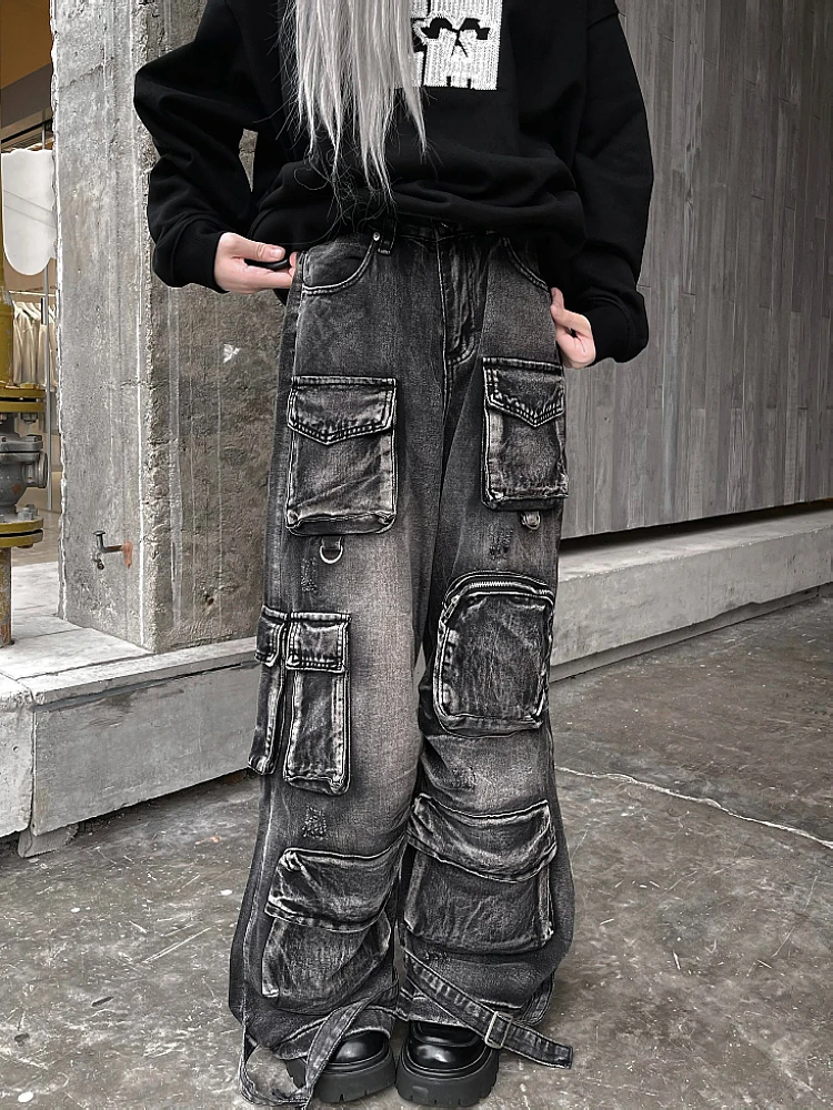 Retro Washed Heavy Duty Workwear Denim Jeans High Waist Wide Leg for Men And Women Street Style Casual All Seasons
Retro Washed Heavy Duty Workwear Denim Jeans High Waist Wide Leg for Men And Women Street Style Casual All Seasons