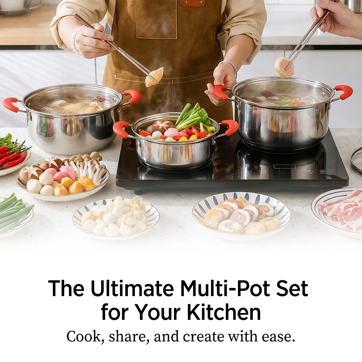 6-Piece color stainless steel soup pot, suitable for making soup and stewing
6-Piece color stainless steel soup pot, suitable for making soup and stewing