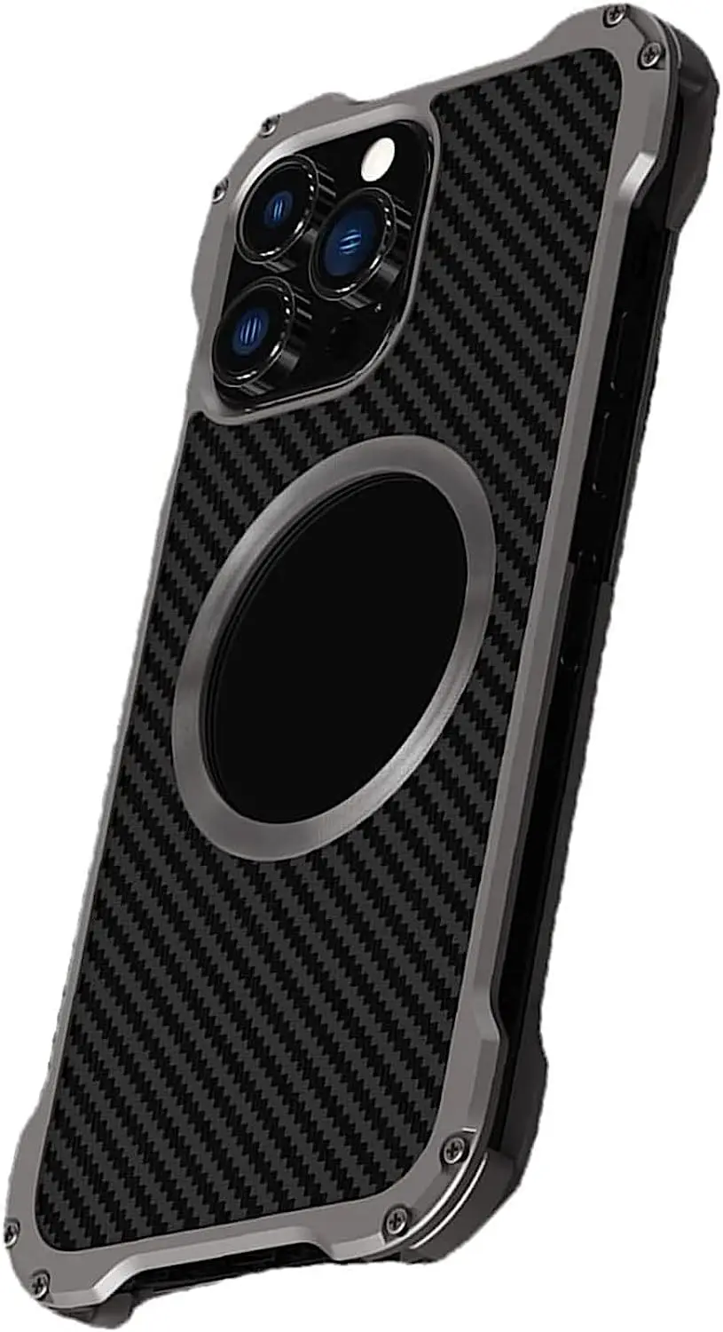 Case for iPhone 14 Series Metal Shell Carbon Fiber Back Panel Phone Case, Support Wireless Charging, with Lens Protective Film
Case for iPhone 14 Series Metal Shell Carbon Fiber Back Panel Phone Case, Support Wireless Charging, with Lens Protective Film