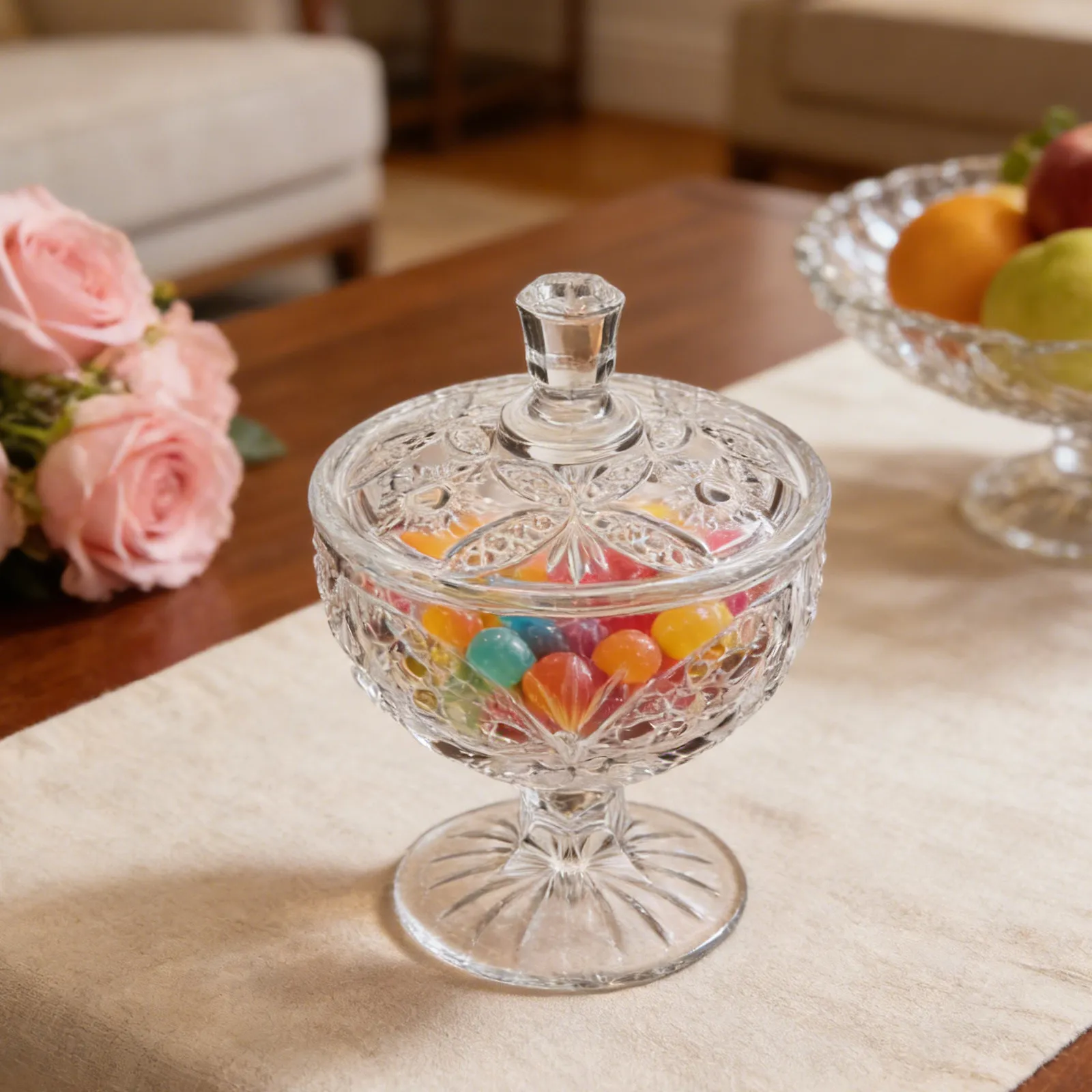 Vintage Glass Candy Jar Decorative Apothecary Jar Clear Pedestal Candy Bowl for Wedding Dessert Buffet Display Home Storage
Vintage Glass Candy Jar Decorative Apothecary Jar Clear Pedestal Candy Bowl for Wedding Dessert Buffet Display Home Storage