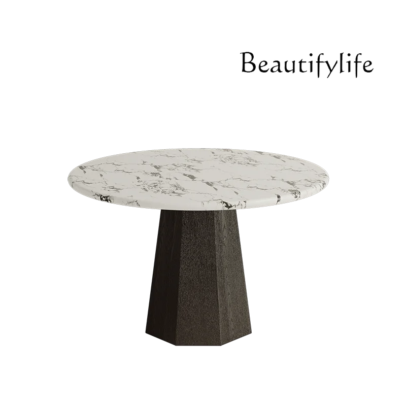 Solid wood dining table household small apartment marble round light luxury modern simplicity
Solid wood dining table household small apartment marble round light luxury modern simplicity
