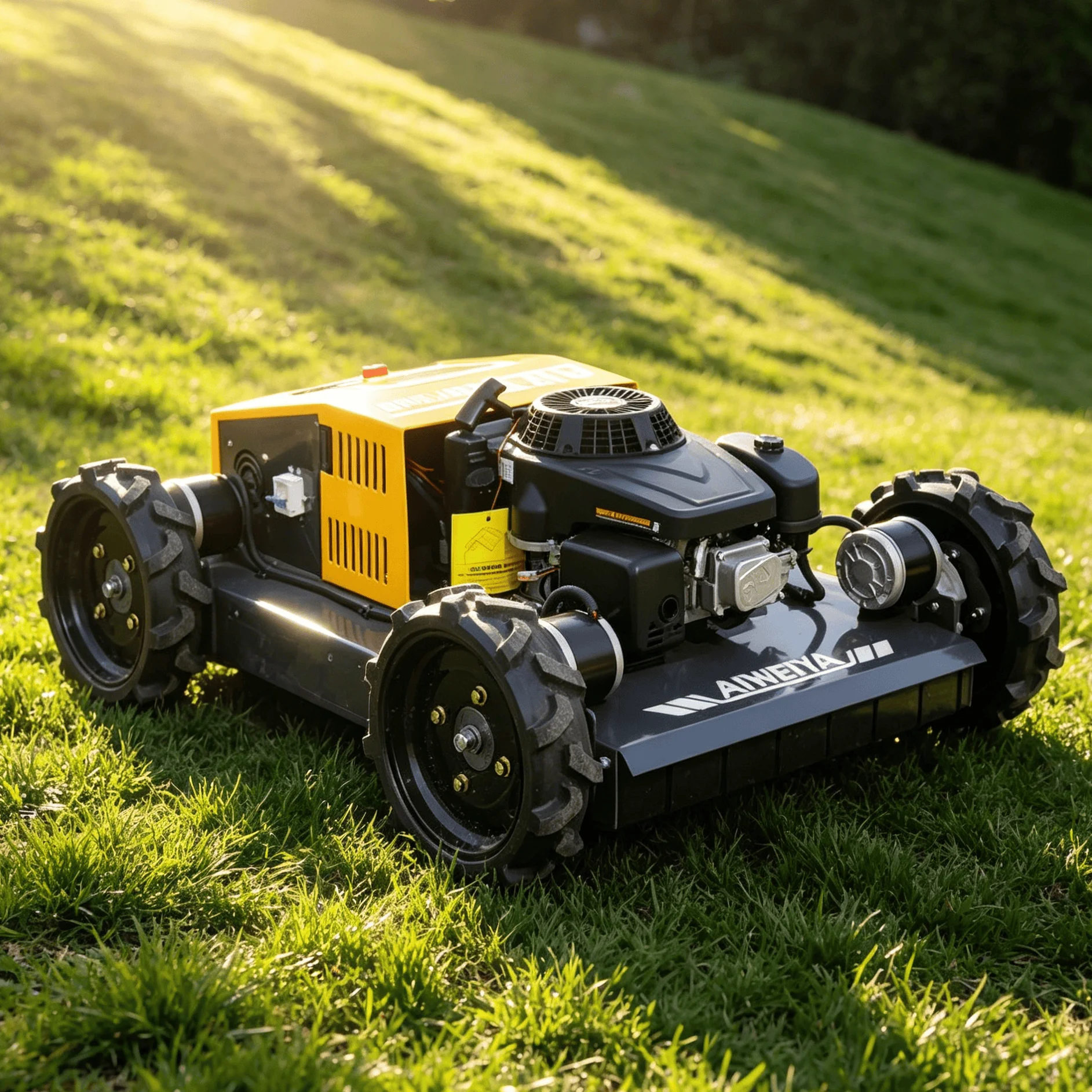Customized industrial grade remote petrol lawn mower robot outstanding climbing capacity for steep hillside farm green renovatio
Customized industrial grade remote petrol lawn mower robot outstanding climbing capacity for steep hillside farm green renovatio