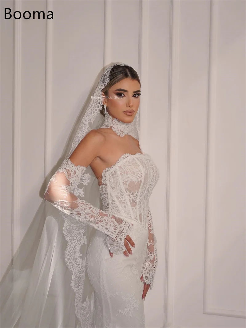 Booma Mermaid Long Elegant Strapless Sleeveless Lace Appliquess Wedding Dresses Floor-Length Brides Gown Custom Made 2025
Booma Mermaid Long Elegant Strapless Sleeveless Lace Appliquess Wedding Dresses Floor-Length Brides Gown Custom Made 2025