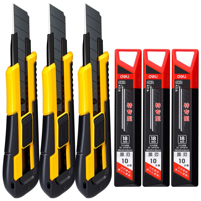 Professional Utility Knife with ABS Plastic Body - Black SK2 Steel 18mm Blade, Ultra-Sharp & Durable for Precision Cutting
Professional Utility Knife with ABS Plastic Body - Black SK2 Steel 18mm Blade, Ultra-Sharp & Durable for Precision Cutting