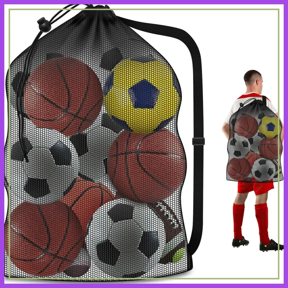 Extra Large Sports Ball Bag, Heavy Duty Mesh, Holds 10-12 Balls, Adjustable Shoulder Strap
Extra Large Sports Ball Bag, Heavy Duty Mesh, Holds 10-12 Balls, Adjustable Shoulder Strap