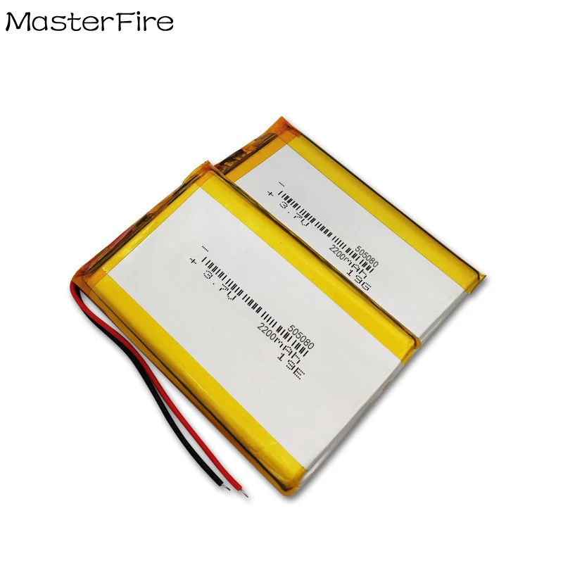 20pcs/lot 3.7V 2200mah Rechargeable Lithium Polymer Battery 505080 for GPS Power Bank Walkie-talkies Laptop Tablet E-book Cell
20pcs/lot 3.7V 2200mah Rechargeable Lithium Polymer Battery 505080 for GPS Power Bank Walkie-talkies Laptop Tablet E-book Cell