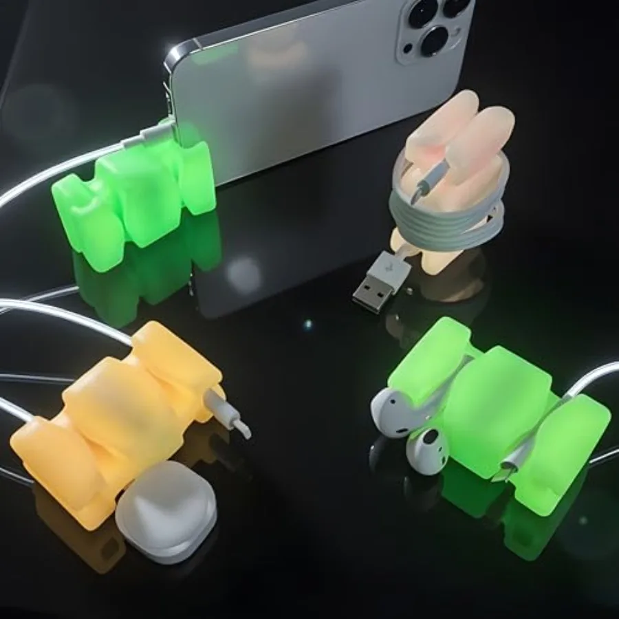 4PK Glowing Silicone + Steel Weighted Cable Holders for Nighstands Cord Wraps for Travel Unique iPhone Accessories. Small Gradu
4PK Glowing Silicone + Steel Weighted Cable Holders for Nighstands Cord Wraps for Travel Unique iPhone Accessories. Small Gradu