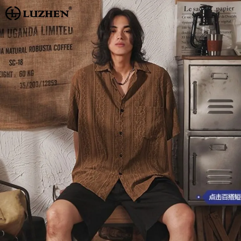 LUZHEN Fashion Niche Design Mesh Hollow Out Embroidery Pattern Short Sleeve Shirts Men's Handsome Elegant Casual Clothes JY3043
LUZHEN Fashion Niche Design Mesh Hollow Out Embroidery Pattern Short Sleeve Shirts Men's Handsome Elegant Casual Clothes JY3043