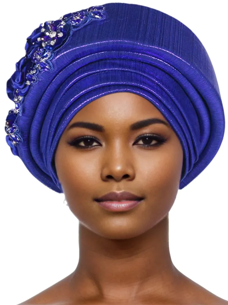 Fashion Women Glitter Pleated Turban Cap For Women Auto Gele Headtie Female Head Wraps African Nigeria Wedding Party Headpiece
Fashion Women Glitter Pleated Turban Cap For Women Auto Gele Headtie Female Head Wraps African Nigeria Wedding Party Headpiece