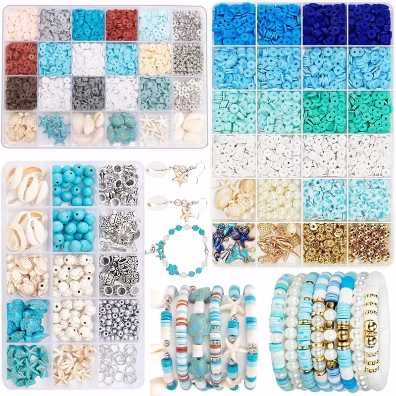 Ocean Style Clay Beads Bracelet Making Kit with Golden Pearl Beads for Women Beach Fashion Jewelry Making Crafts DIY Gifts
Ocean Style Clay Beads Bracelet Making Kit with Golden Pearl Beads for Women Beach Fashion Jewelry Making Crafts DIY Gifts
