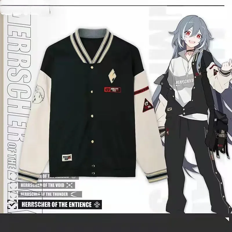 Толстовка для игры Honkai Impact 3, бейсбольная куртка с линейкой, модное пальто, одежда для косплея на Хэллоуин
Толстовка для игры Honkai Impact 3, бейсбольная куртка с линейкой, модное пальто, одежда для косплея на Хэллоуин