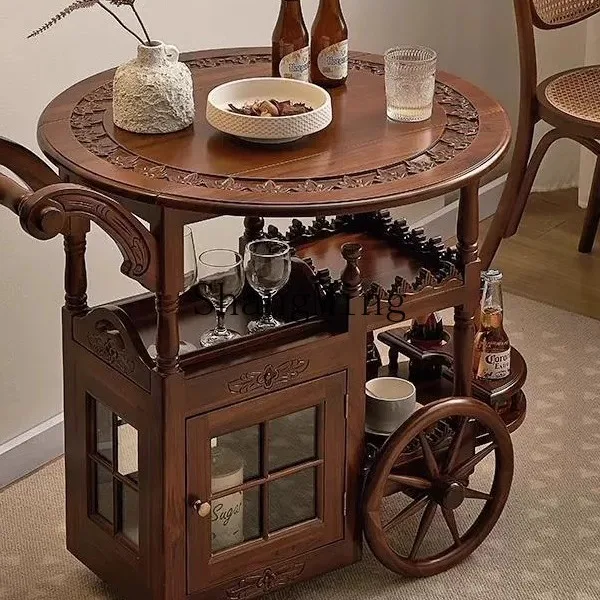 SM all solid wood dining car retro old small apartment restaurant storage cart cabinet movable
SM all solid wood dining car retro old small apartment restaurant storage cart cabinet movable