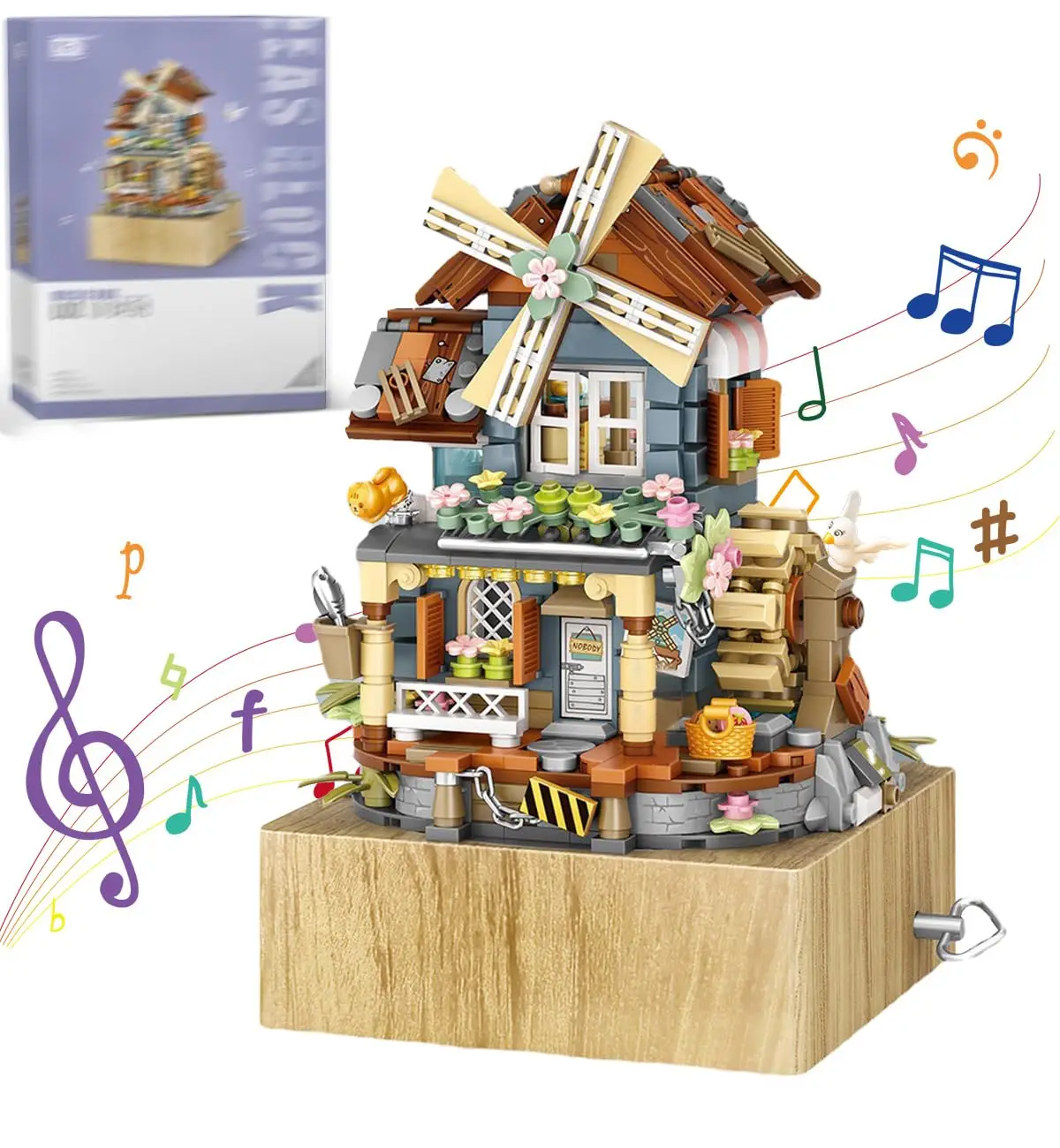 799 шт., набор строительных блоков с музыкальной шкатулкой, японская уличная ветряная мельница, фермерский дом, креативная модель, мини-кирпичи, строительная игрушка для взрослых, подарок
799 шт., набор строительных блоков с музыкальной шкатулкой, японская уличная ветряная мельница, фермерский дом, креативная модель, мини-кирпичи, строительная игрушка для взрослых, подарок