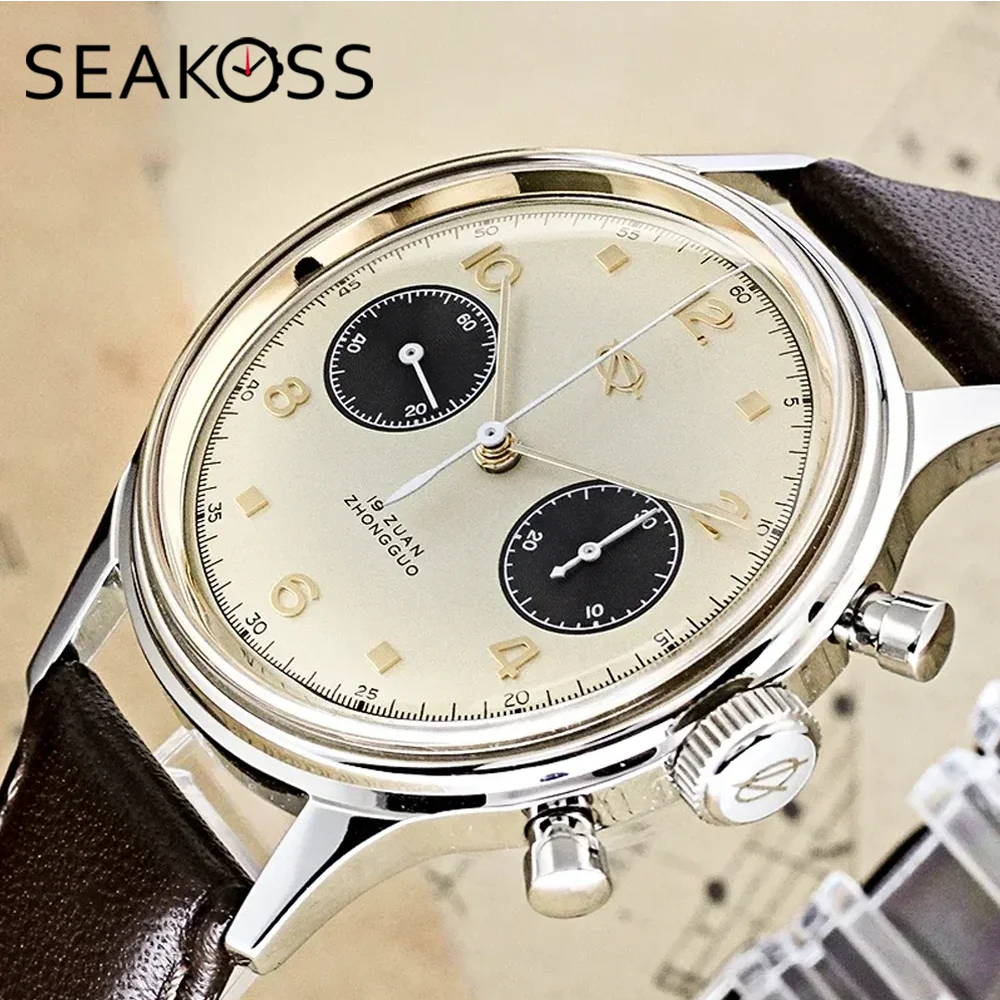 Механические часы SEAKOSS 1963 Chronograph, 38 мм, с механизмом Seagull ST1901, водонепроницаемые, 50 м, сапфировое стекло, мужские наручные часы для пилотов
Механические часы SEAKOSS 1963 Chronograph, 38 мм, с механизмом Seagull ST1901, водонепроницаемые, 50 м, сапфировое стекло, мужские наручные часы для пилотов