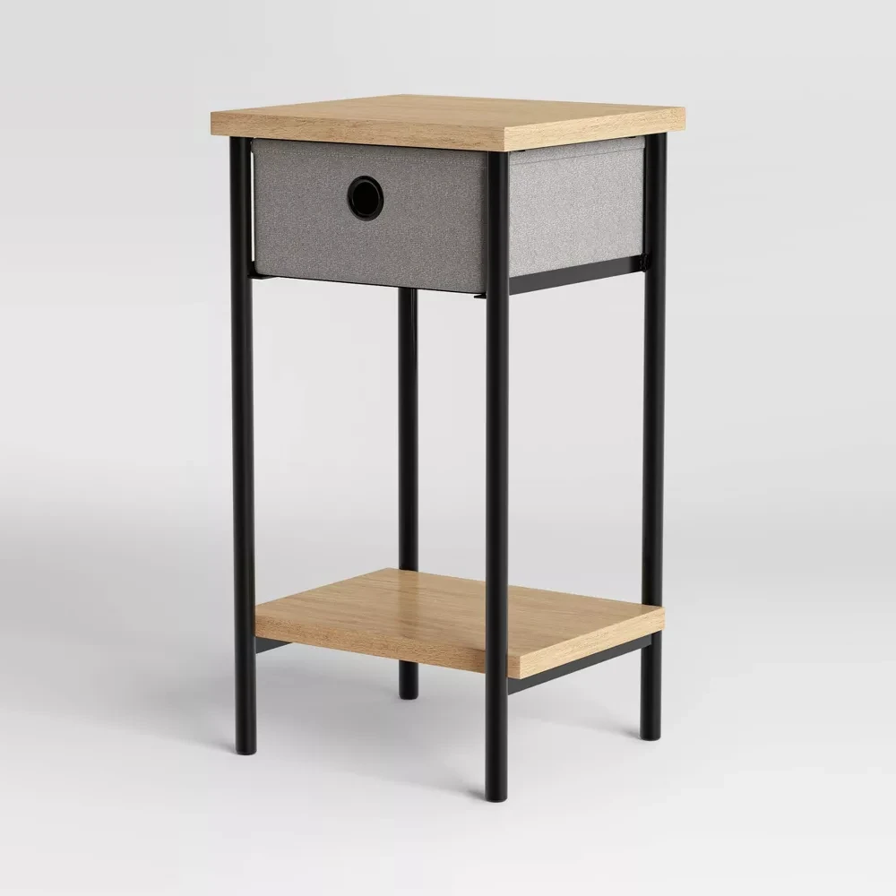 Small Side Table with Fabric Drawer,Dorm Night Stand with Metal Black Frame,2-Tier Bedside Table for Bedroom,Rustic Nightstand
Small Side Table with Fabric Drawer,Dorm Night Stand with Metal Black Frame,2-Tier Bedside Table for Bedroom,Rustic Nightstand