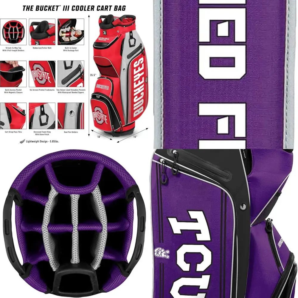 NCAA Bucket III Cooler Cart Golf Bag
NCAA Bucket III Cooler Cart Golf Bag