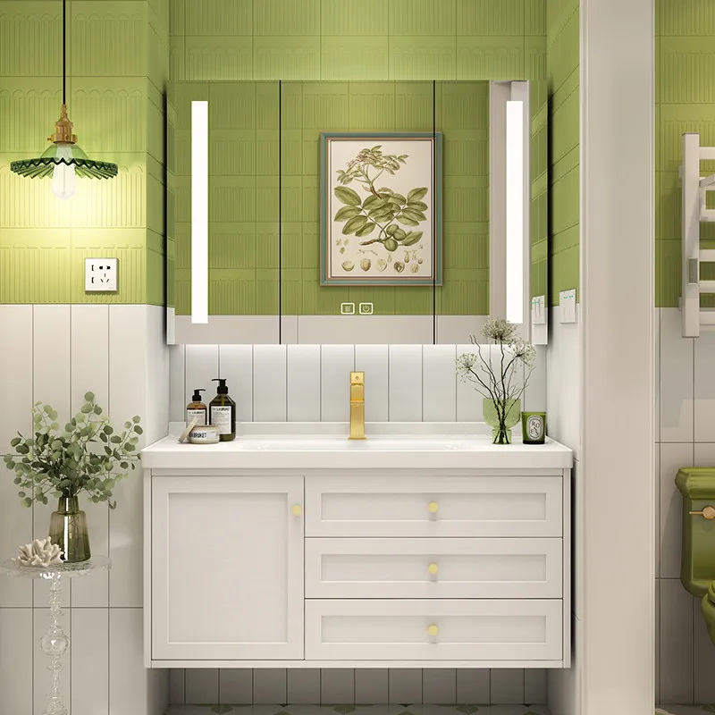 Французский комбинированный шкаф для ванной комнаты с керамической интегрированной раковиной и тумбой из дуба
Французский комбинированный шкаф для ванной комнаты с керамической интегрированной раковиной и тумбой из дуба