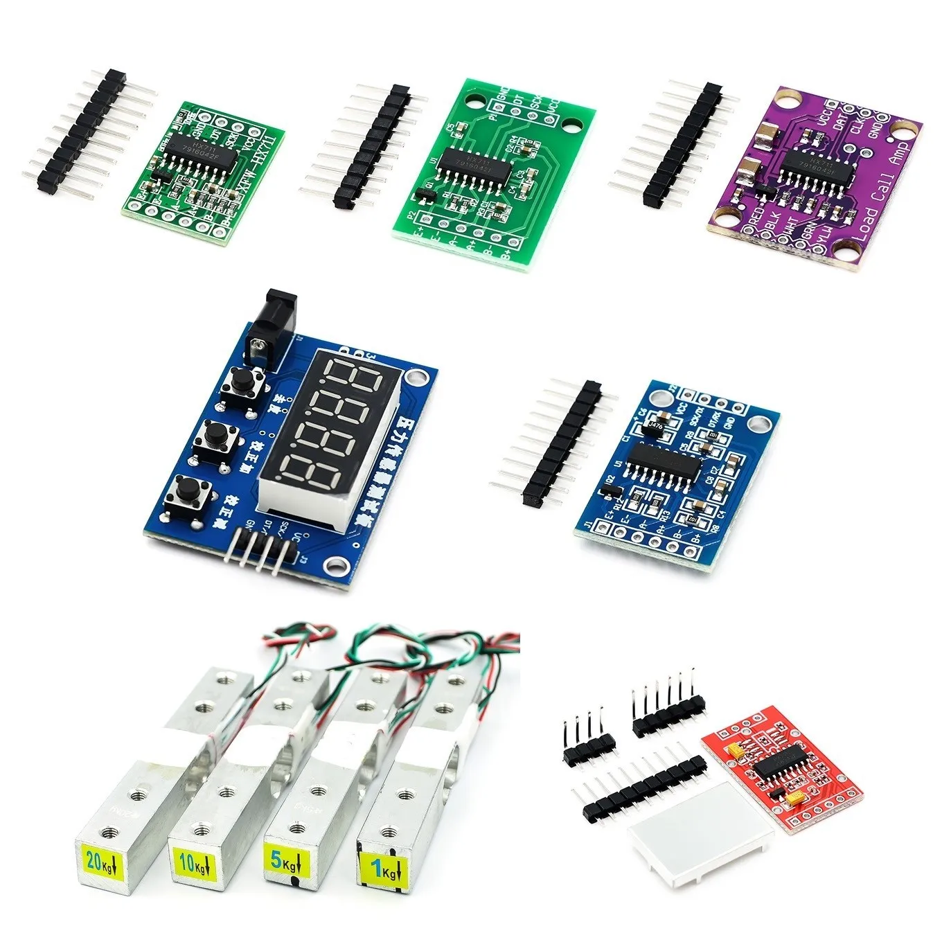 Load Cell 1KG 5KG 10KG 20KG HX711 AD Module Weight Sensor Electronic Scale Aluminum Alloy Weighing Pressure Sensor For Arduino
Load Cell 1KG 5KG 10KG 20KG HX711 AD Module Weight Sensor Electronic Scale Aluminum Alloy Weighing Pressure Sensor For Arduino