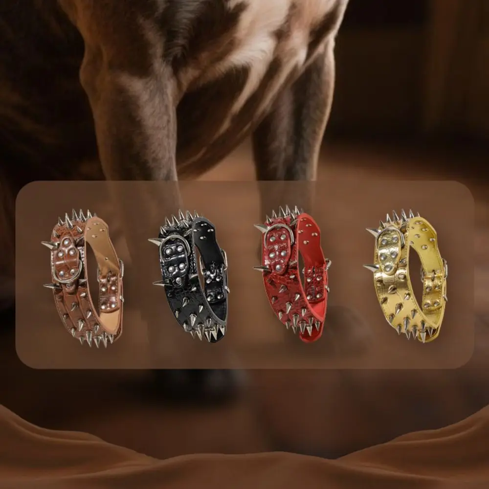 Anti-bite Spiked Dog Collars Adjustable Heavy Duty PU Leather Pet Necklace Anti-Chew Widen Dog Neck Collar Outdoor Dog Walking
Anti-bite Spiked Dog Collars Adjustable Heavy Duty PU Leather Pet Necklace Anti-Chew Widen Dog Neck Collar Outdoor Dog Walking