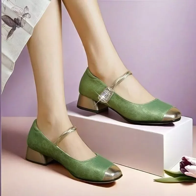 2025 Shoes Female Mary Janes Women's High Heels Fashion Dress Pumps Women Mixed Colors Square Toe Crystal Med Heel Shoes Women
2025 Shoes Female Mary Janes Women's High Heels Fashion Dress Pumps Women Mixed Colors Square Toe Crystal Med Heel Shoes Women