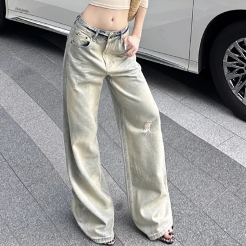 Casual Loose Wide Leg Jeans Low Waist T-Shirt Half Collar Women's Comfortable Breathable Cotton Polyester Blend Denim Jeans
Casual Loose Wide Leg Jeans Low Waist T-Shirt Half Collar Women's Comfortable Breathable Cotton Polyester Blend Denim Jeans