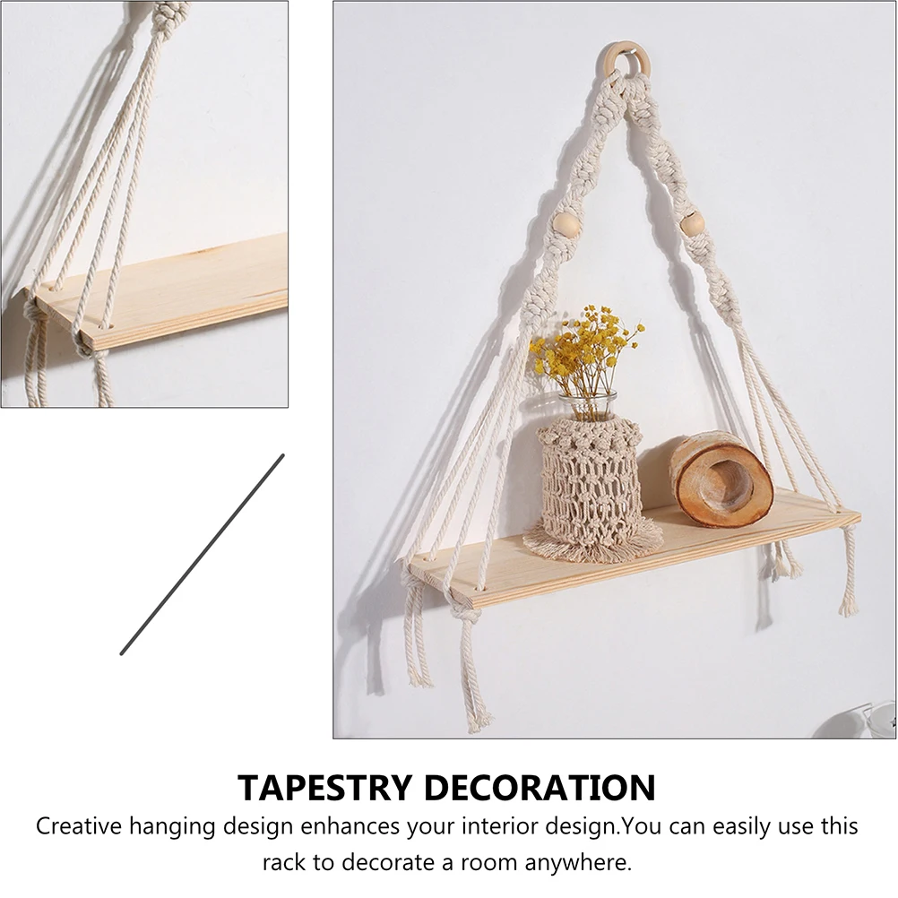 Cotton Rope Shelves Tassel Rack Beige Decorative Rack Tapestry Decor Living Room Storage Nordic Hanging Design
Cotton Rope Shelves Tassel Rack Beige Decorative Rack Tapestry Decor Living Room Storage Nordic Hanging Design
