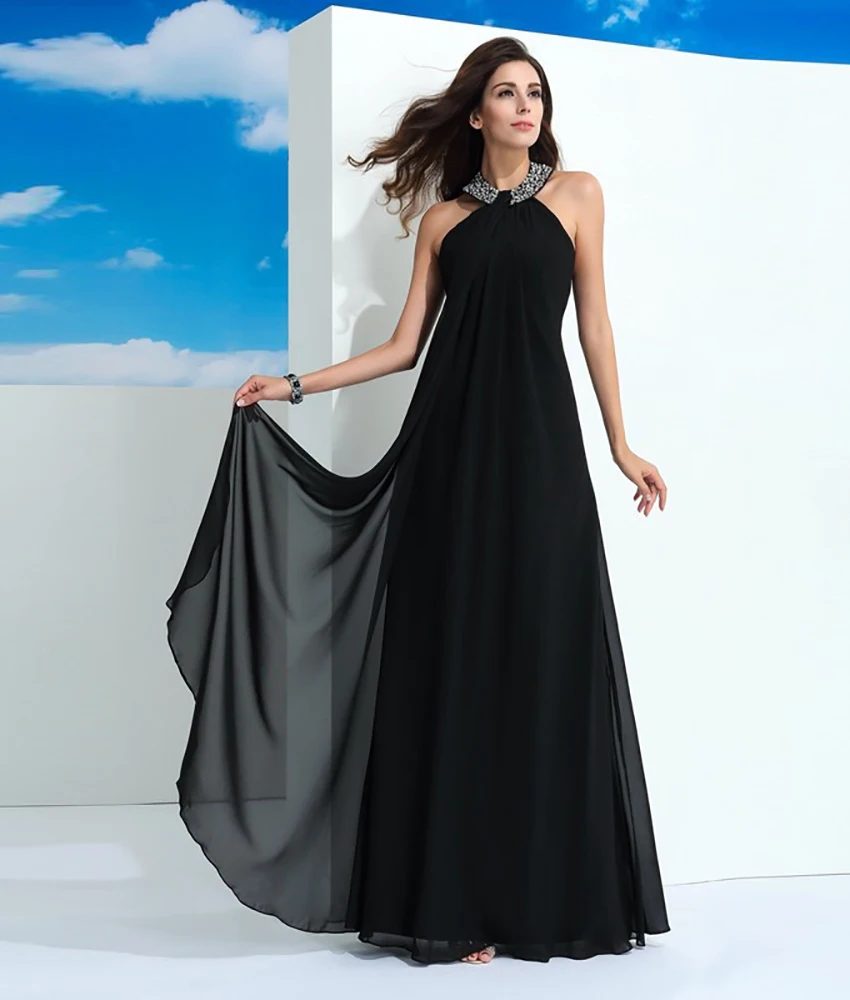 Customized Delicate Chiffon A-Line Crystal Evening Dress Temperament Sleeveless Halter Floor Length فساتين سهرة
Customized Delicate Chiffon A-Line Crystal Evening Dress Temperament Sleeveless Halter Floor Length فساتين سهرة