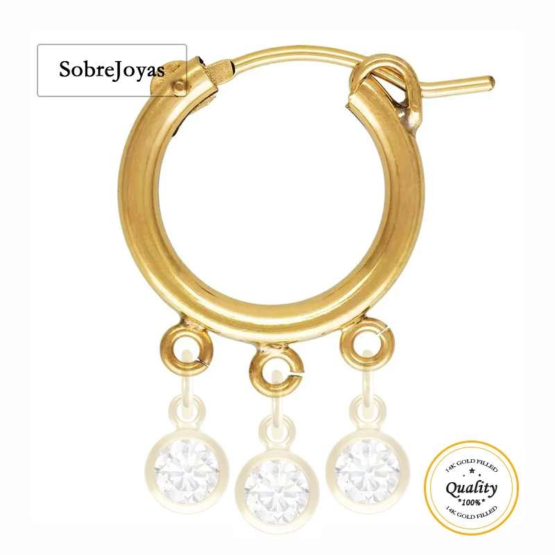 14K Gold Filled Eurowire Hoop Earrings with 3 Open Rings DIY Handmade Jewelry Making Ear Wire Accessories
14K Gold Filled Eurowire Hoop Earrings with 3 Open Rings DIY Handmade Jewelry Making Ear Wire Accessories