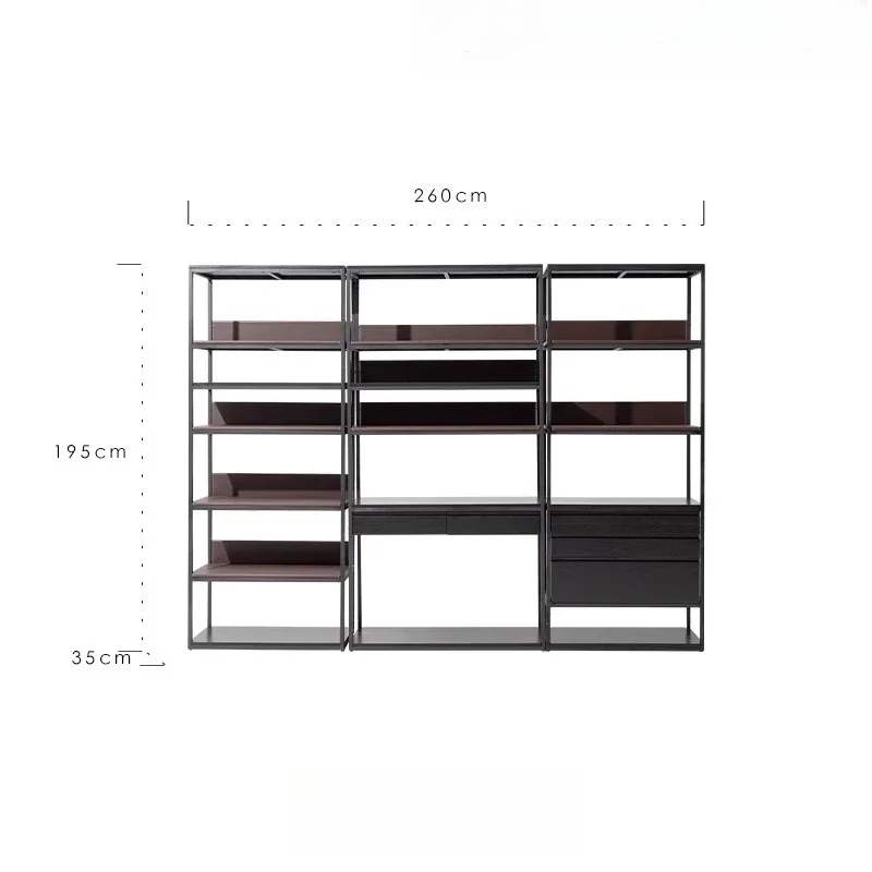 One-step, large capacity, bookshelf display case, with desk module, combination shelf.
One-step, large capacity, bookshelf display case, with desk module, combination shelf.