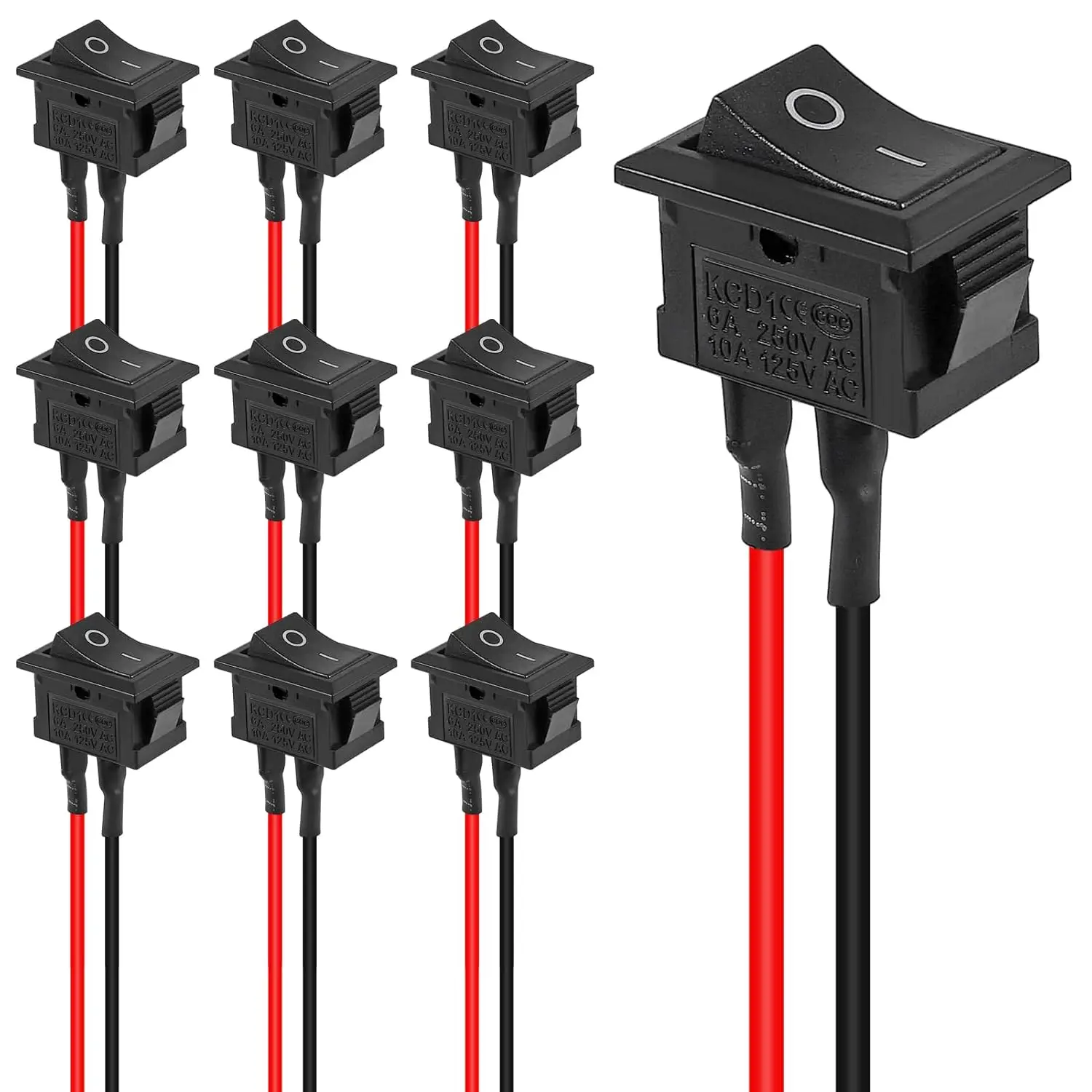 10PCS KCD1-01 Pre-Wired On/Off Boat Switch Toggle Switch 2 Pin 6A/250V 10A/125V AC Mini Square Toggle Switch for Auto Cars
10PCS KCD1-01 Pre-Wired On/Off Boat Switch Toggle Switch 2 Pin 6A/250V 10A/125V AC Mini Square Toggle Switch for Auto Cars
